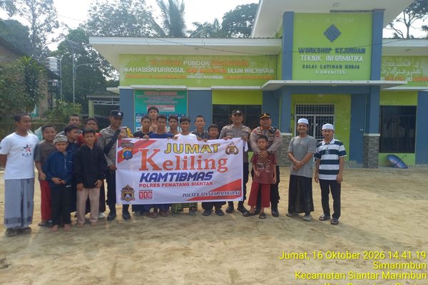 Jumat Keliling, Kapolsek Siantar Marihat Sambangi Pondok Pesantren, Ajak Santri Jaga Kamtibmas