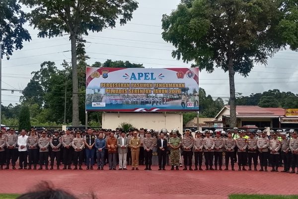 31 Personel Brimob Batalyon B BKO ke Polres Humbahas, Ikuti Apel Pergeseran Pasukan Pengamanan Pilkades