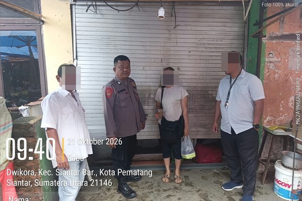 Laporan Warga via Call Center 110, Polsek Siantar Barat Turun ke TKP Pengerusakan Kios di Pasar Horas, Sarankan Buat LP