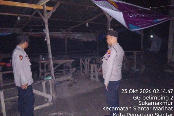 Warung Tuak di Lapangan Horbo Beroperasi hingga Dini Hari dan Pasang Musik, Polsek Siantar Marihat Respon Cepat Cek Lokasi