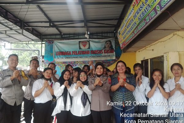 Dukung Program Poliran, Kapolsek Siantar Utara Kunjungi Lembaga Pelatihan Kasih di Jalan TB. Simatupang Kelurahan Kahean