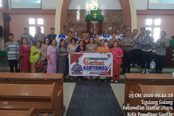 Minggu Kasih di Gereja HKI Martoba, Polres Pematangsiantar Imbau Jemaat Bijak Bermedia Sosial dan Waspada Kejahatan Digital
